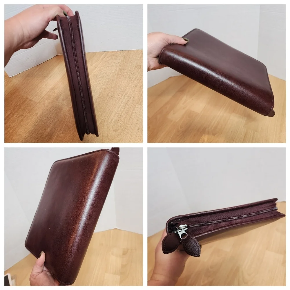 Day Timer Brown Leather Zipper Planner 7‎ Ring